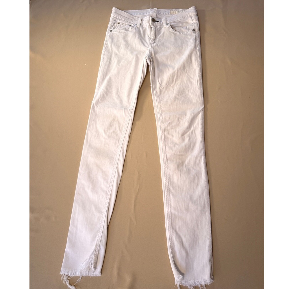 Rag & Bone JEAN White Skinny Pants Raw Hem W15020337 Size 26 USA Made